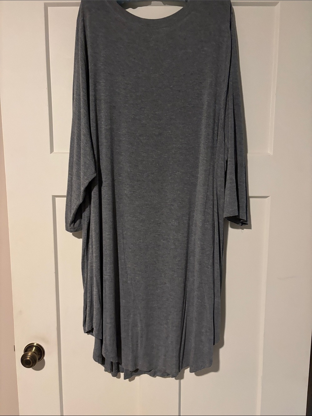 Roaman's Gray V-Neck Long Sleeve Dress - Picture 3 of 5